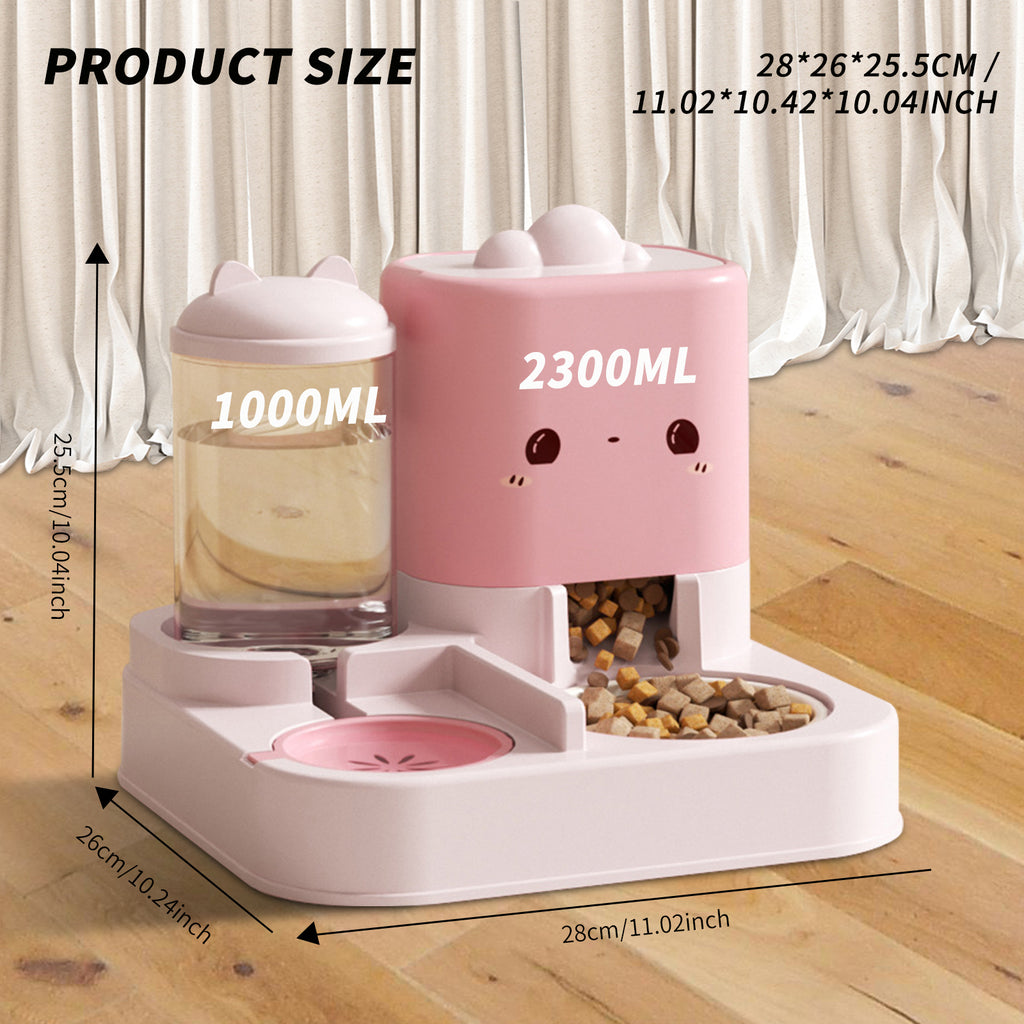 2-in-1 Cloud Cat Ear Pet Feeder & Water Bowl