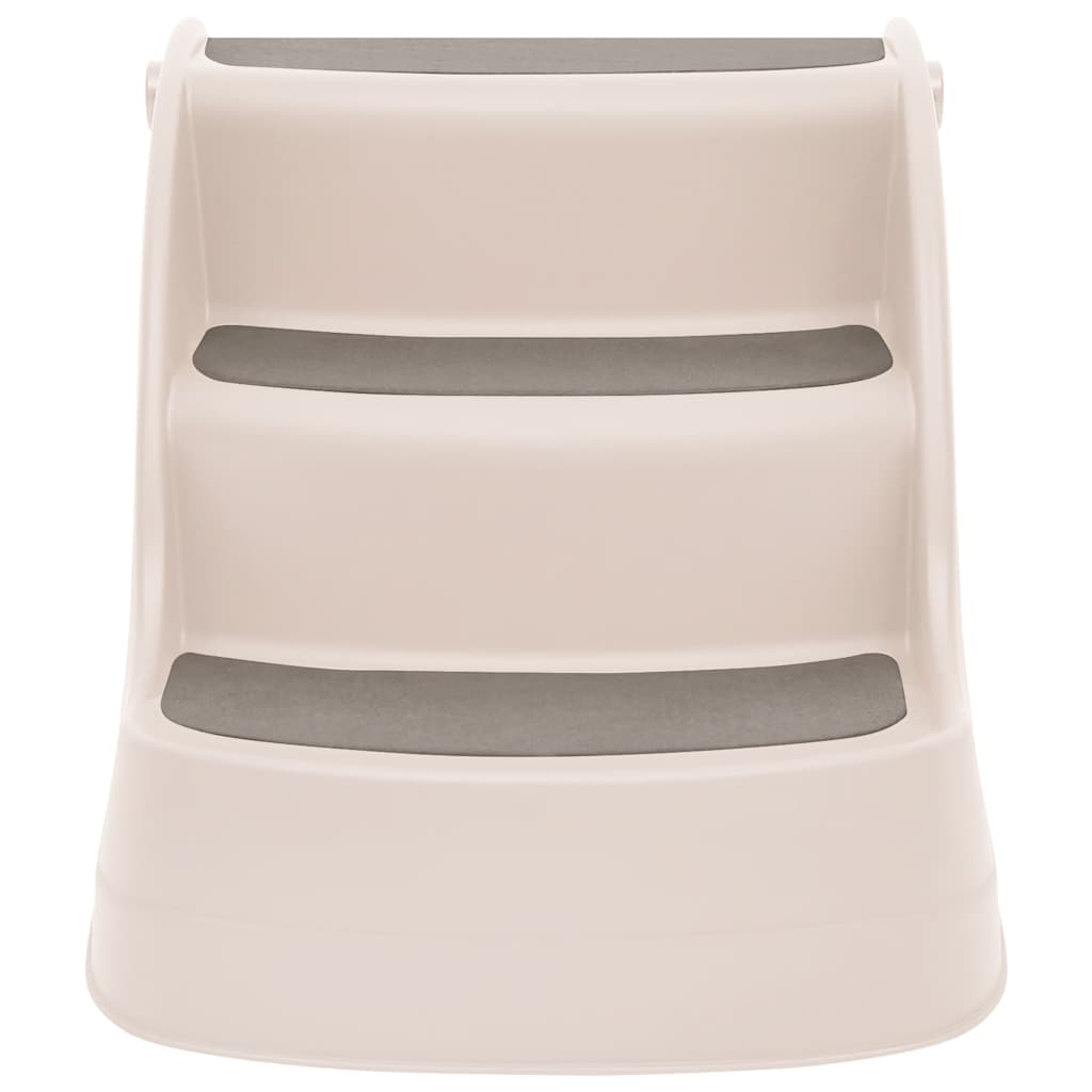 Πτυσσόμενη Σκάλα Σκύλου 3 Βημάτων, Κρεμ, 50x