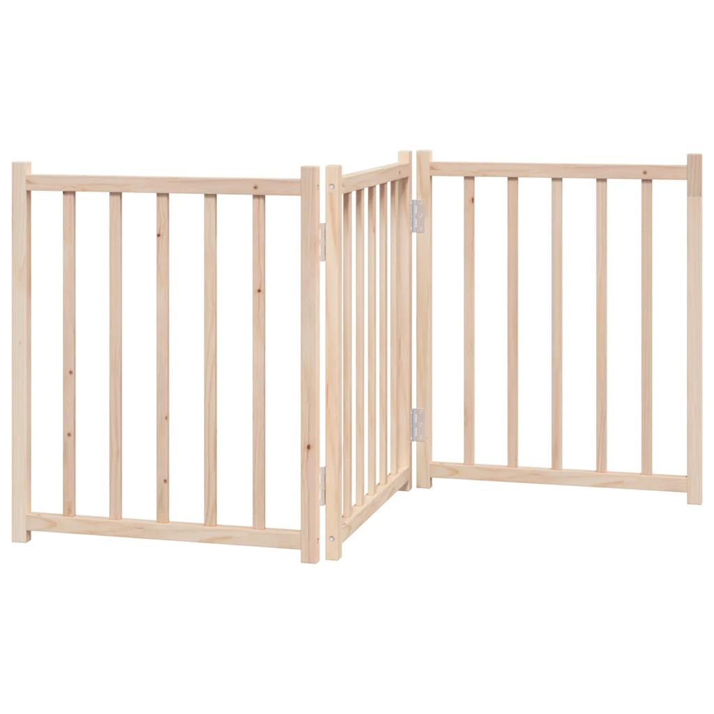 3-piece foldable dog gate, 150 cm, solid fir wood