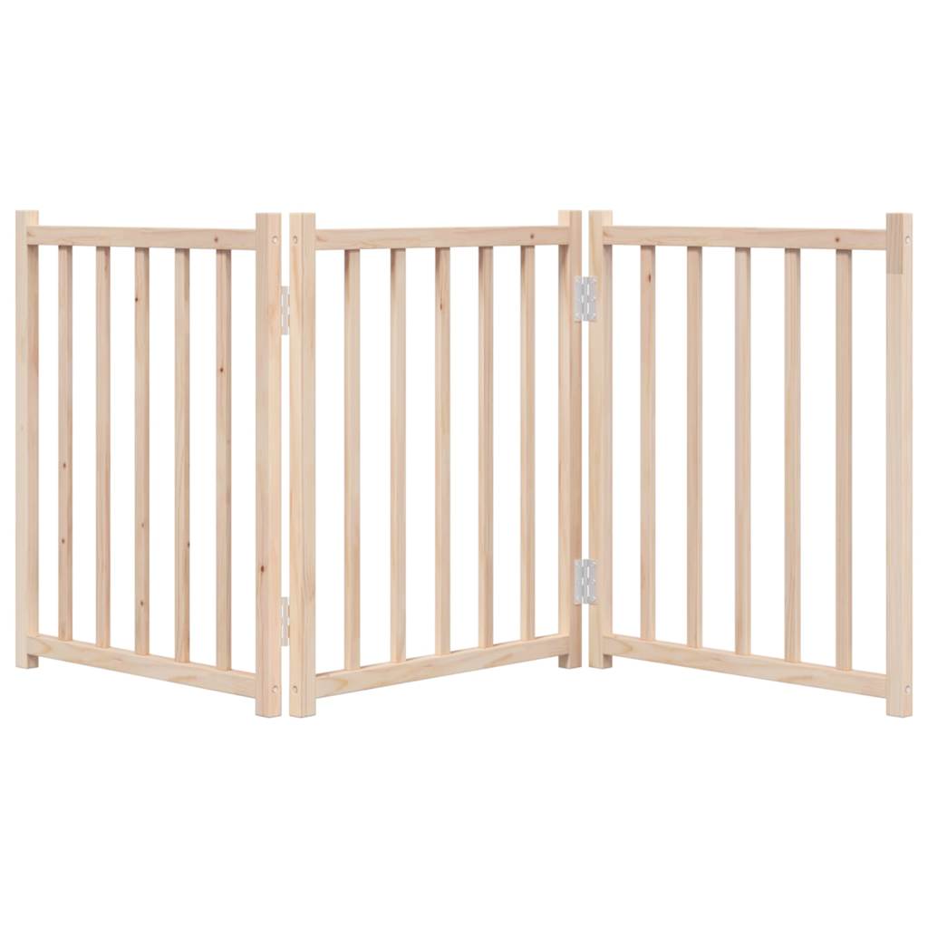3-piece foldable dog gate, 150 cm, solid fir wood
