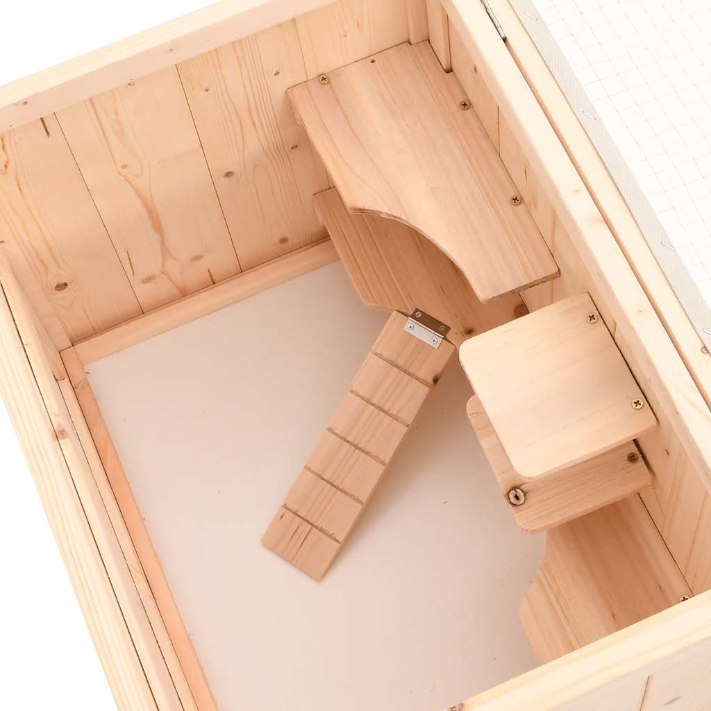 Κλουβί για χάμστερ 55 x 40 x 80 εκ. από μασίφ ξύλο ελάτης