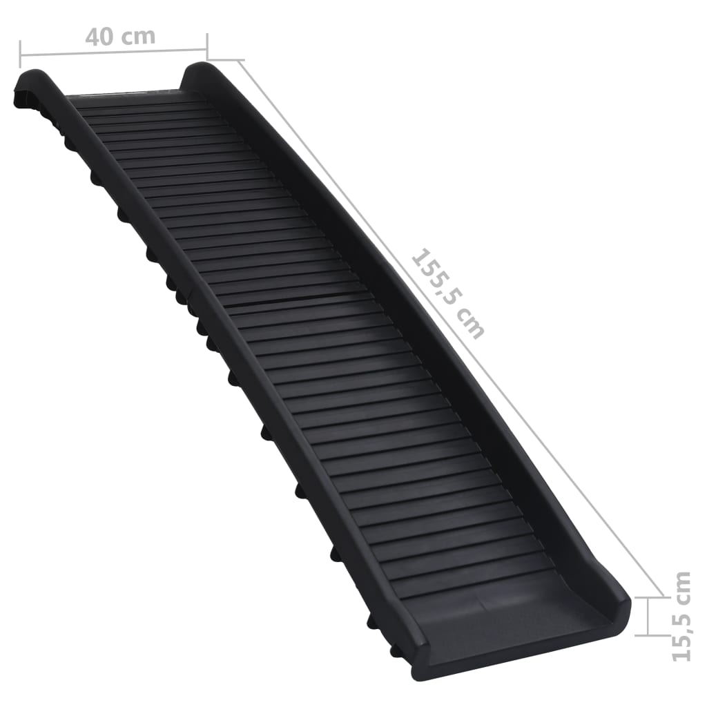 Foldable Dog Ramp, Black, 155.5x40x15.5 cm