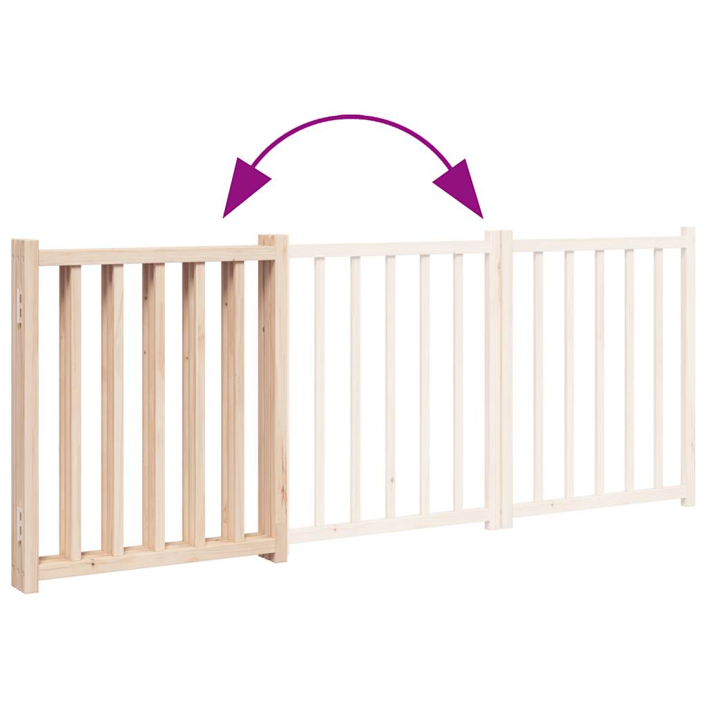 3-piece foldable dog gate, 150 cm, solid fir wood