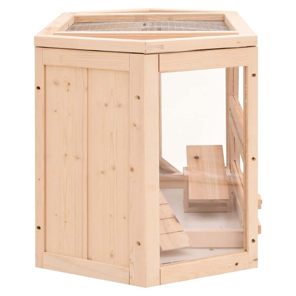 Κλουβί για χάμστερ 80x40x43 εκ. από μασίφ ξύλο ελάτης